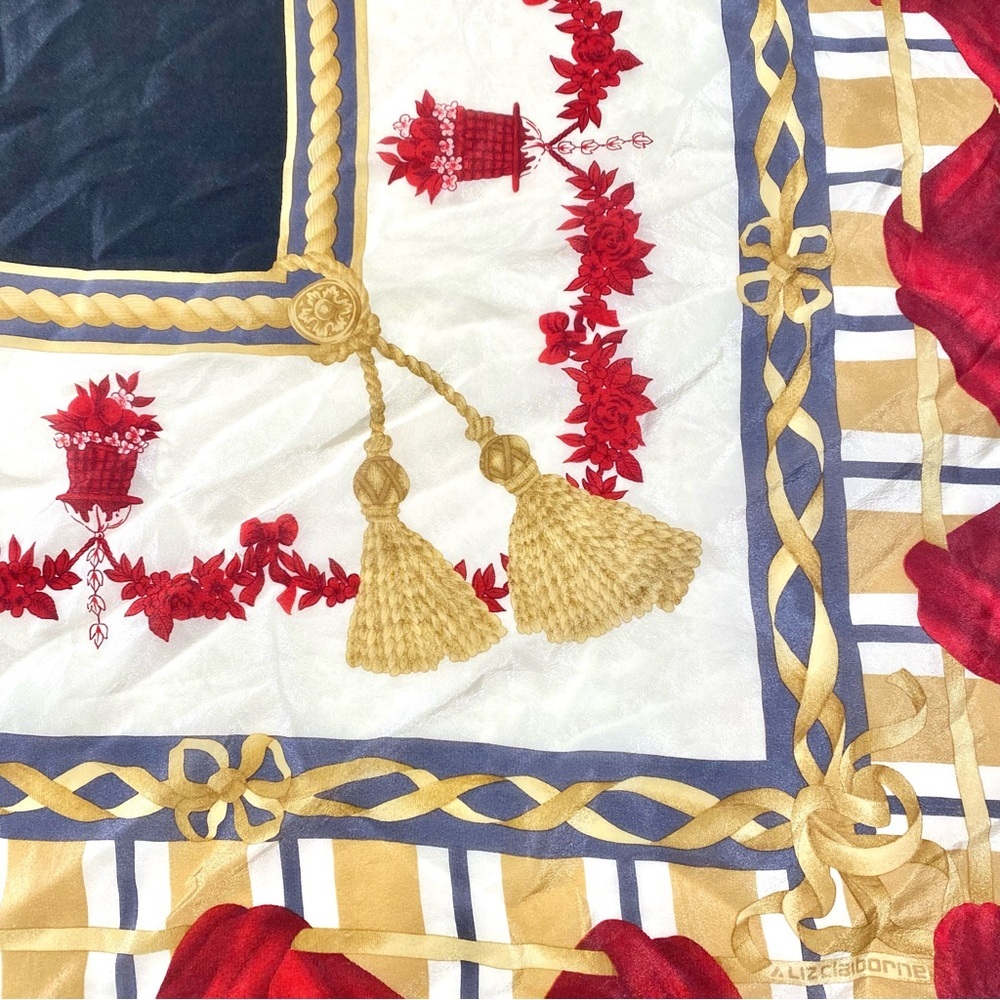 Stunning SILK boho scarf/wrap w tassels /bows & Equestrian luxury style - Picture 4 of 12